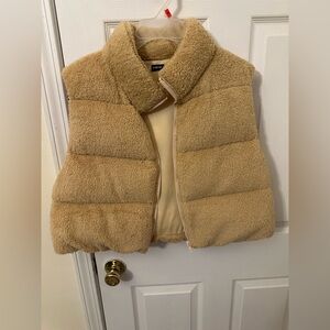 SHEIN Beige Sherpa Vest